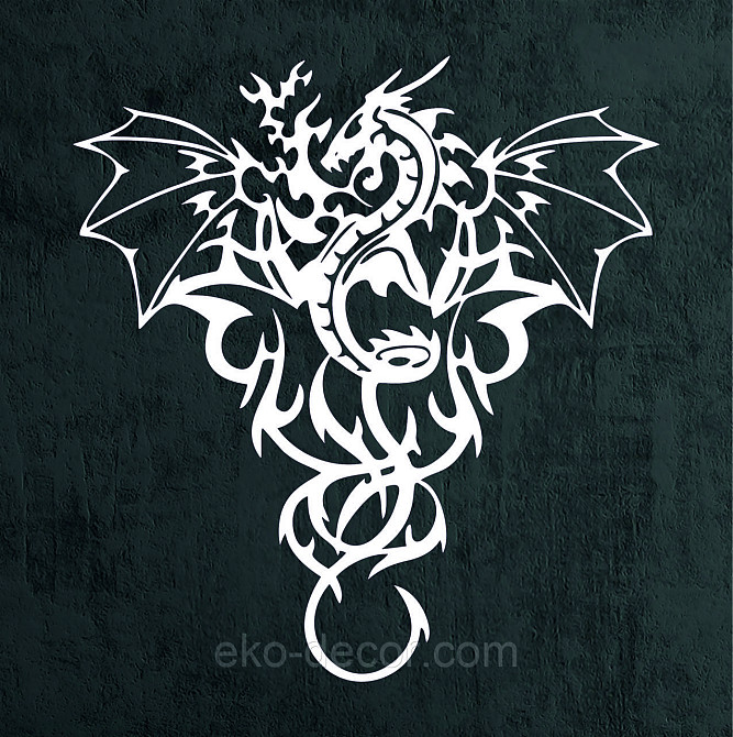 Декоративное настенное Панно «Дракон» Декор на стену 70*66 см, Белый Киев - изображение 4