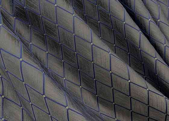 Комплект готових штор VR-Textil Жакард RUBI № 1756ш Графітовий з синім 100х300 см 2 шт (31-814) Київ