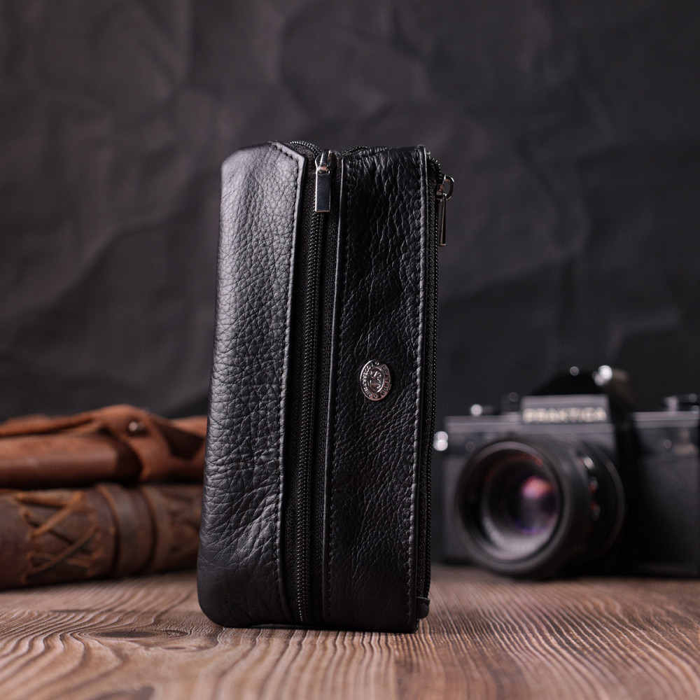 Шкіряна ключниця на 4 карабіни, чорна (ST Leather) Київ - фото 18