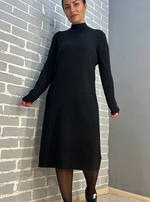 Платье женское A-N 9153 свободный крой прямое оверсайз длинное черное, черный, one size Киев - изображение 8