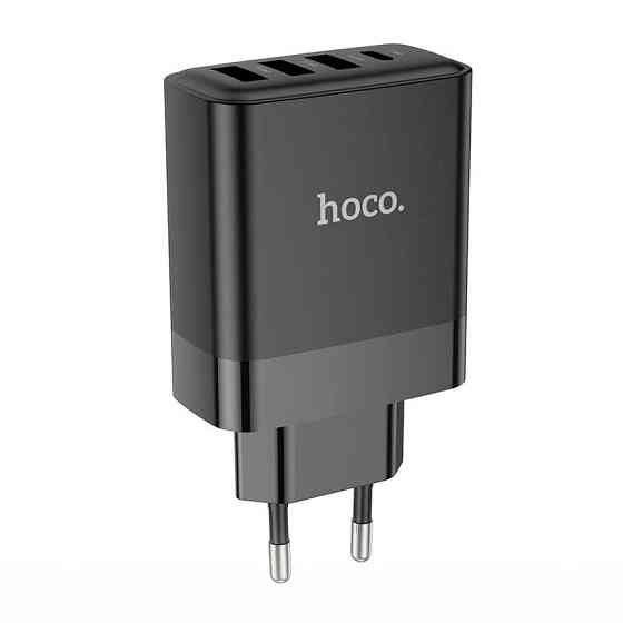 Адаптер мережевий HOCO C127A 3USB, Type-C, 45W, QC, чорний Винница