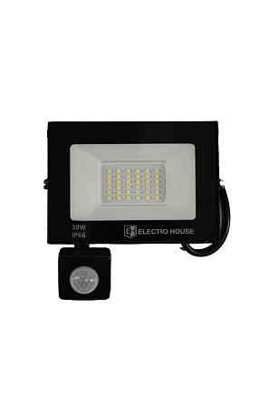 LED прожектор с датчиком движения 30Вт 3000 Лм 6500К холодный белый SMD2835 Днепр