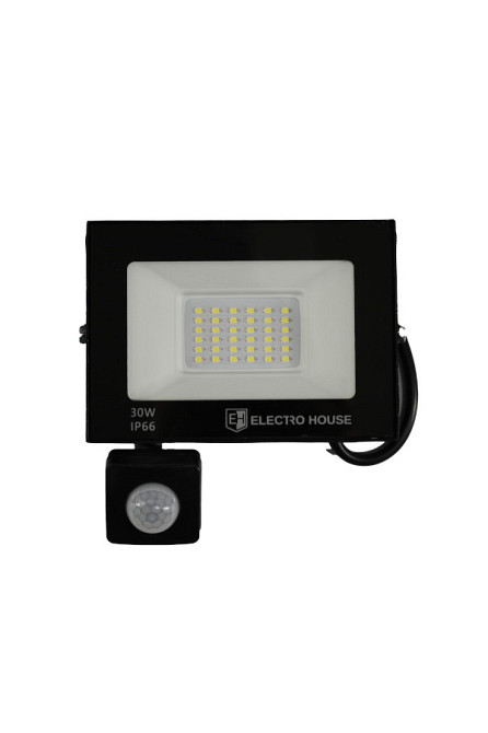 LED прожектор с датчиком движения 30Вт 3000 Лм 6500К холодный белый SMD2835 Днепр - изображение 1