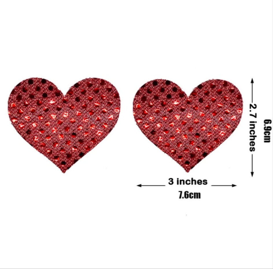 Украшния на груди Серця з паєтками 8 на 7 см червоний Київ - фото 2