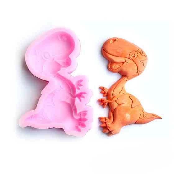 Молд силіконовий Динозавр 95 на 66 мм рожевий Київ