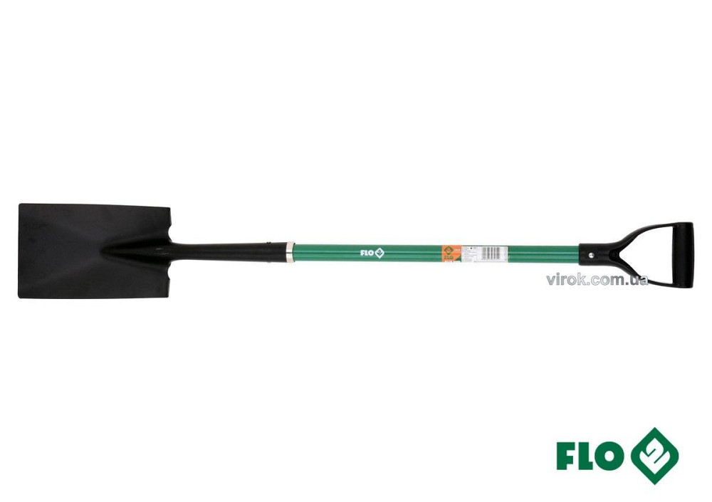 Лопата штикова FLO пасма: 17.5 x 27 x 120 см, стальова основа, скловолоконна ручка [6] Одеса - фото 1