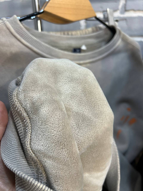 Костюм женский Joy One 24182 оверсайз свитшот с джоггерами вареный утепленный, бежевый, one size Киев - изображение 4