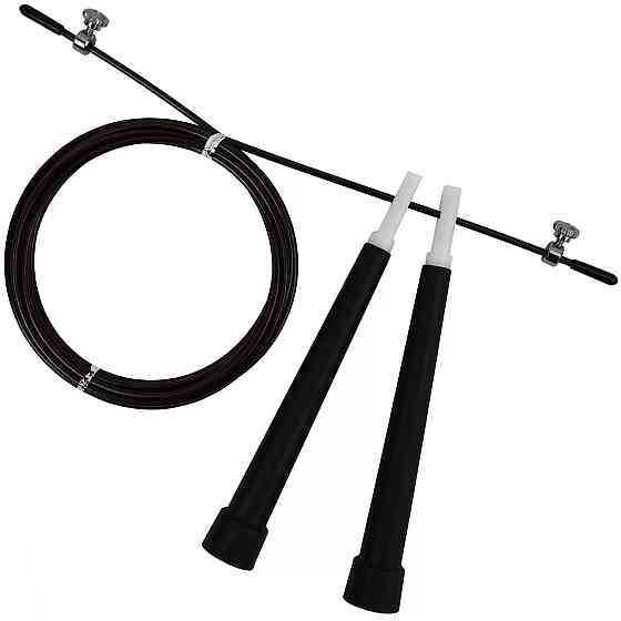 EasyFit Швидкісна скакалка EasyFit Speed Cable Rope 3 м зі сталевим тросом чорна Коломия
