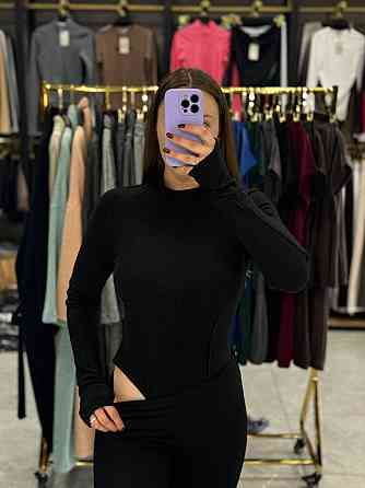 Жіночий базовий теплий боді з турецького мікрофлісу Чорний, 46 Одеса