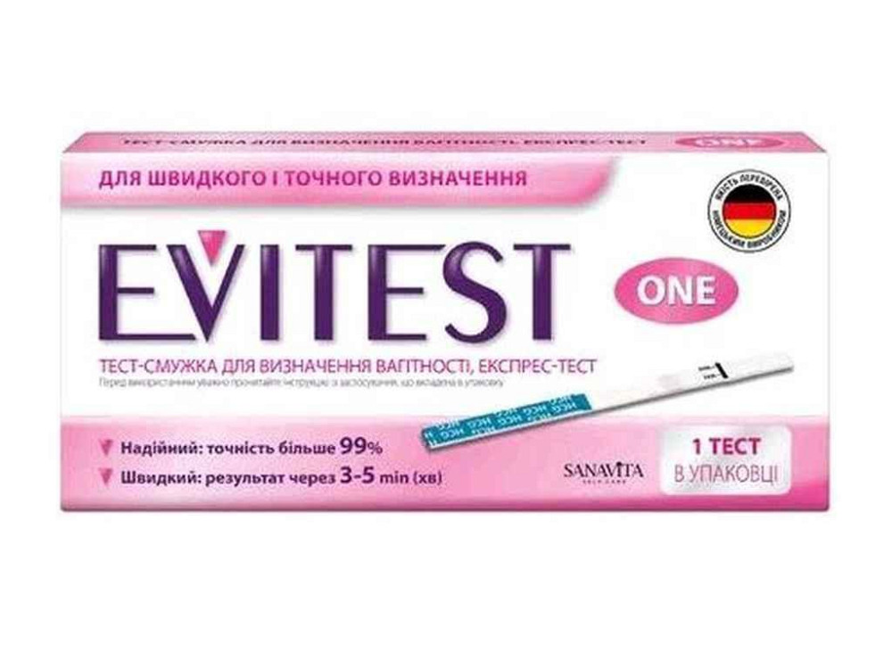 Тест на беременность 1шт. в уп. ТМ EVITEST ONE Solmir Киев - изображение 1
