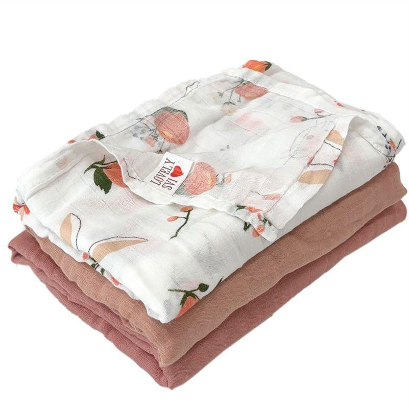 Набор органических пеленок Lovely Svi 3 шт – мягкие, дышащие, размер ХL-110 x 115 см Зайчики Киев - изображение 3