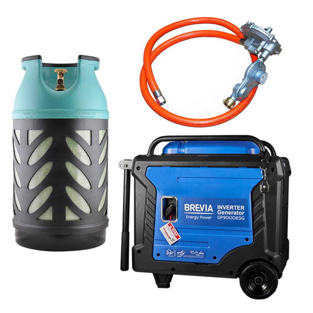 Комплект генератор инверторный газобензиновый Brevia 8,0 кВт (ном 7,5 кВт) с электростартером + газовый баллон Киев - изображение 1