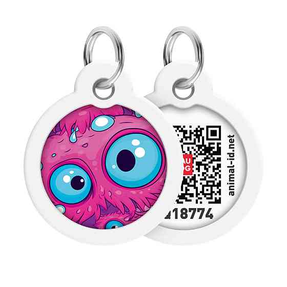 Адресник для собак и кошек металлический WAUDOG Smart ID с QR паспортом, рисунок 