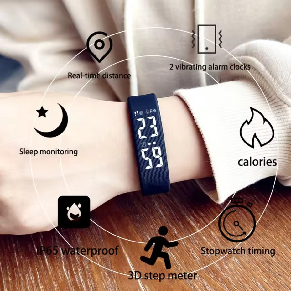 Часы наручные электронные Digital Runner Band Черный Винница - изображение 5
