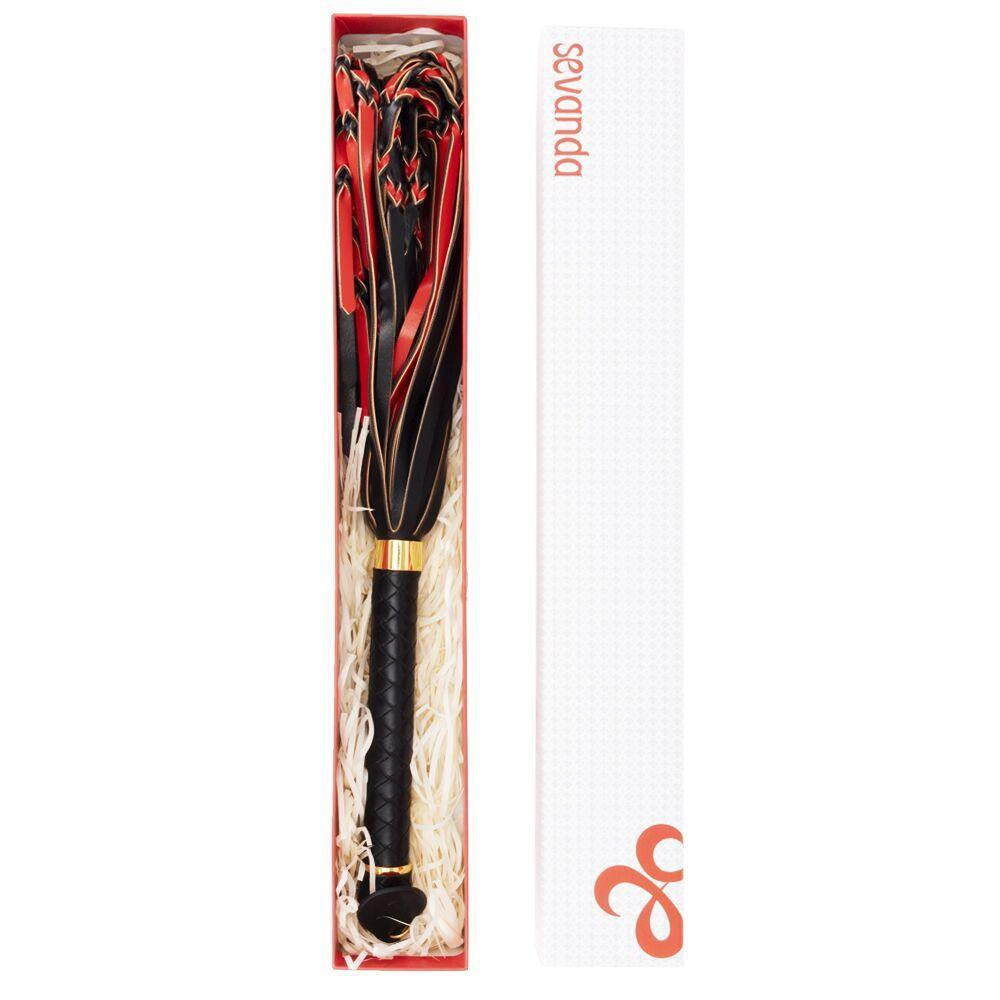 Флоггер LOCKINK SEVANDA Red & Black Braided Tail Flogger Sex Aura Киев - изображение 8
