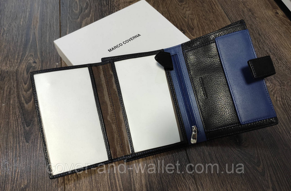Модный вертикальный мужской портмоне из натуральной кожи Marco Coverna MC 1003 Киев - изображение 5