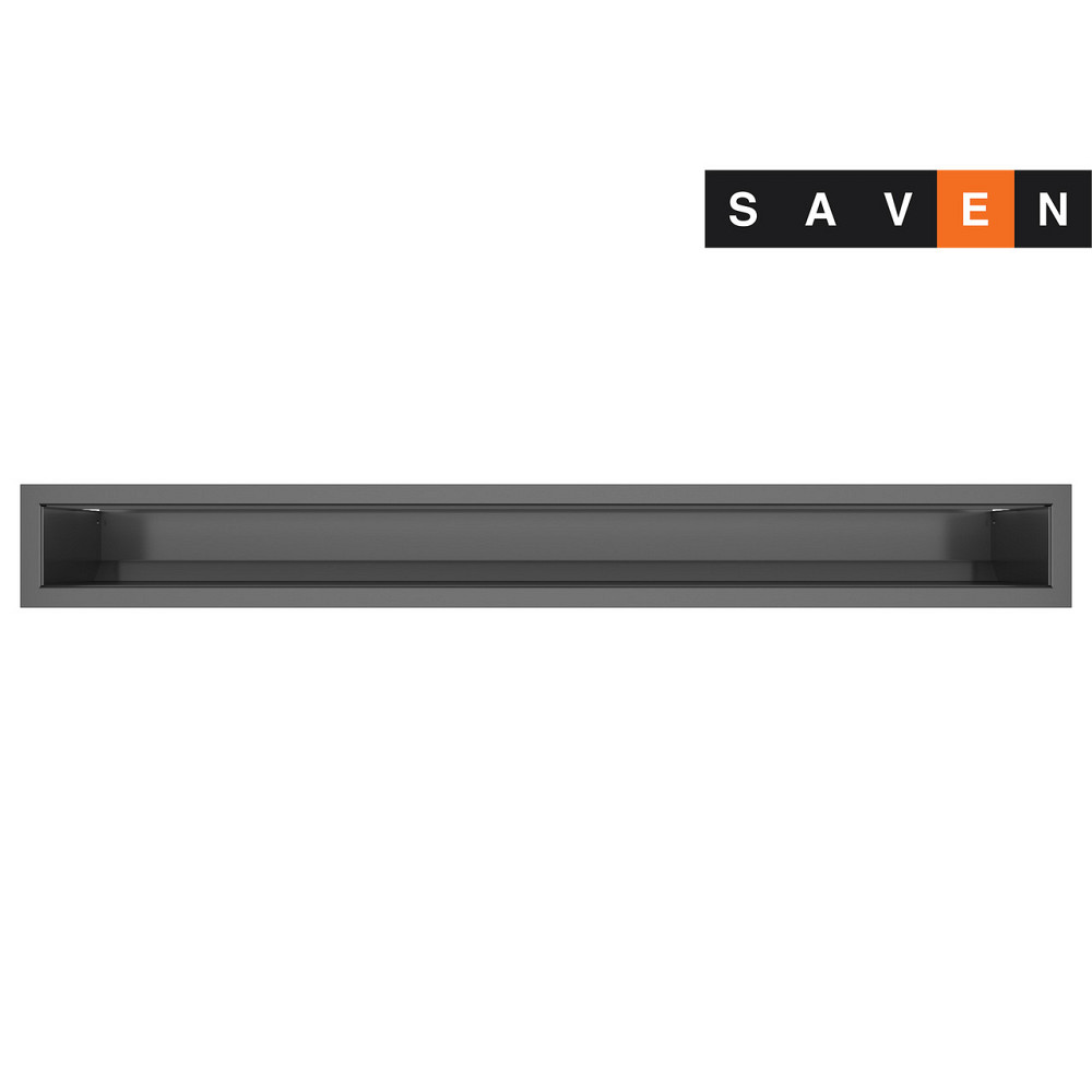 Вентиляционная решетка для камина SAVEN Loft 90х800 графитовая Львов - изображение 2