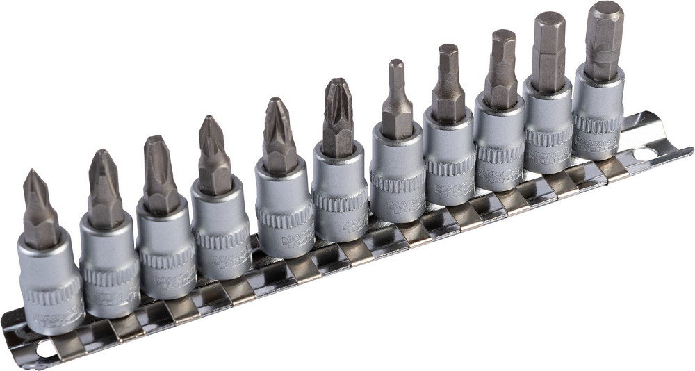 MASTERTOOL Набір головок торцевих MASTERTOOL ¼" з викрутковими насадками PH1-2-3/ PZ1-2-3/ HEX3 Коломыя - изображение 4