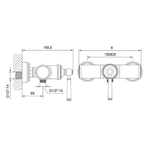 Змішувач для душу Imprese Hydrant ZMK031806080 сатин Київ