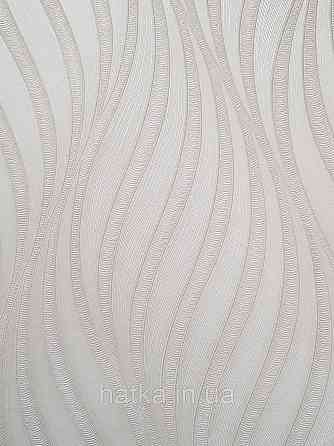 Обои виниловые на флизелине метровые Sintra Edelina абстракция волны листья структурные 3д серебристые бежевые Киев
