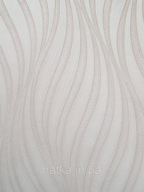 Обои виниловые на флизелине метровые Sintra Edelina абстракция волны листья структурные 3д серебристые бежевые Киев - изображение 2