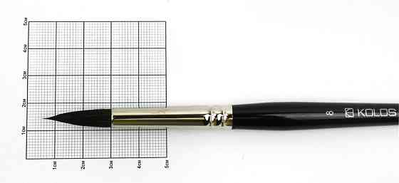 Пензель білка кругла Classic 3049R № 8 коротка ручка KOLOS Київ
