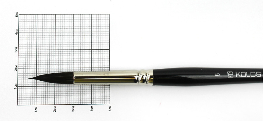 Пензель білка кругла Classic 3049R № 8 коротка ручка KOLOS Київ - фото 2