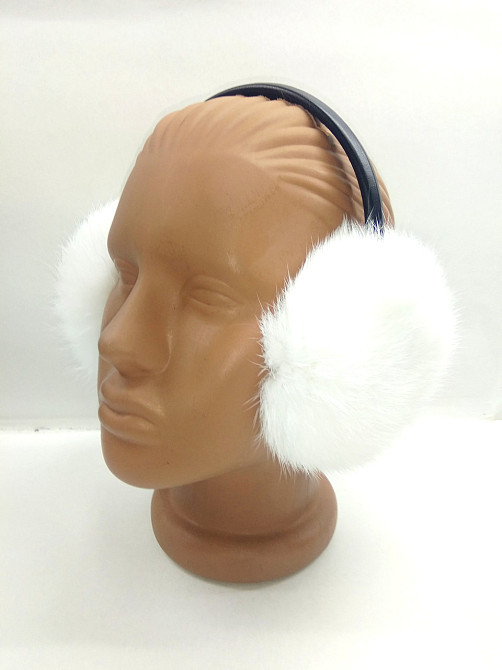 Хутряні навушники дитячі з кролика Білий Харків - фото 3