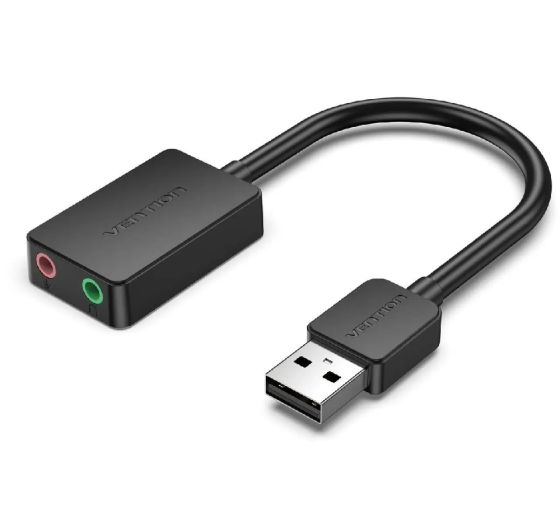 Адаптер Vention USB Зовнішня Звукова Карта 0.15M Чорний Київ
