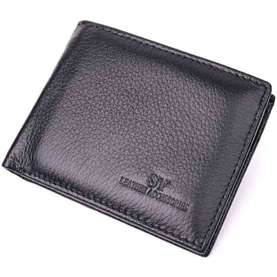 Удобное мужское портмоне из натуральной кожи ST Leather 22482 Черный Киев