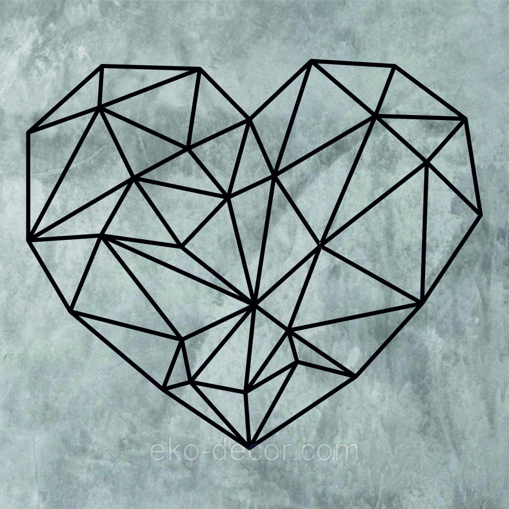 Декоративное настенное Панно «Сердце» Декор на стену 90*77 см, Черный Киев - изображение 10
