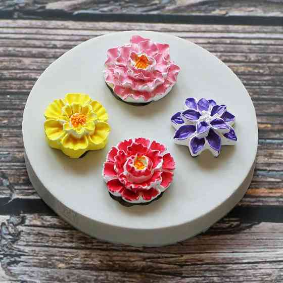 Молд силиконовый Цветочки 70 мм серый Киев