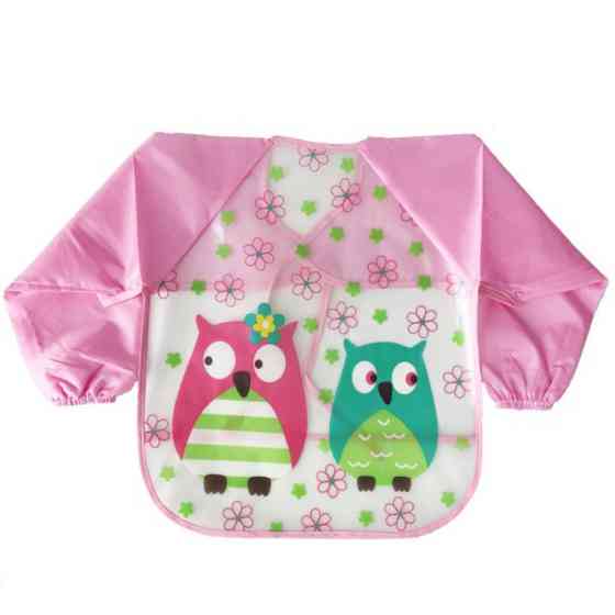 Слинявчик з рукавами "Сови" MGZ-0610-3 рожевий, клейончатий, на зав`язках Вінниця