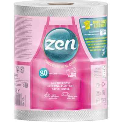 Паперові рушники Zen Professional Care 3 шари 615 відривів 80 м 1 рулон (5944582100305) Вінниця