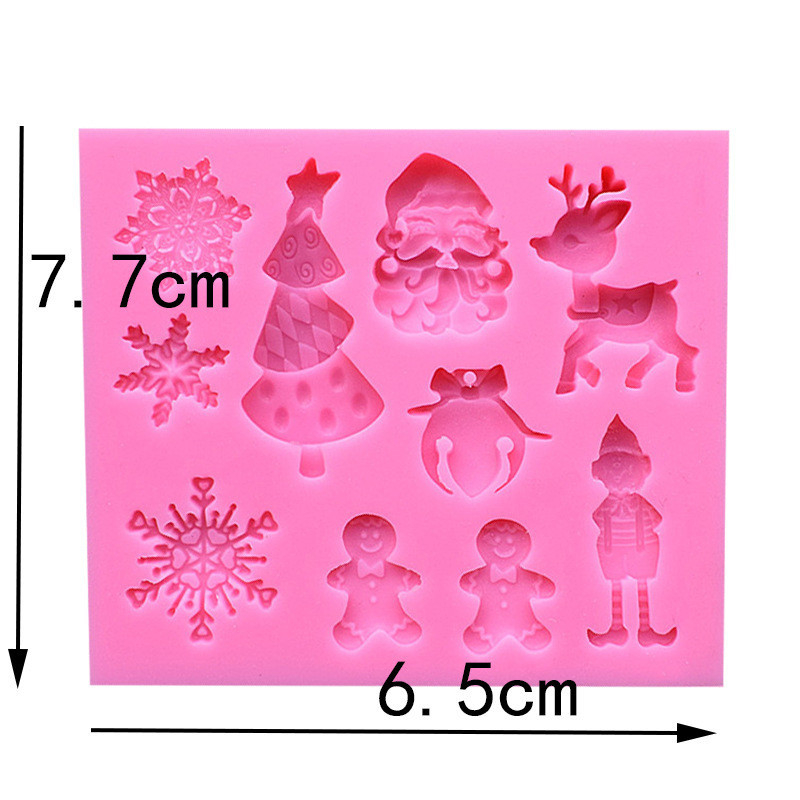 Молд силіконовий новорічний 77 на 65 мм рожевий Київ - фото 2