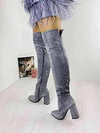 Nivelle Ботфорти жіночі NIVELLE сірі натуральна замша 50см висота 9см каблук (5154/48) Коломыя