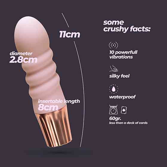 Міні-вібратор CRUSHIOUS Mellow Bubbles, рожевий, 11 х 2,8 см Sex Aura Київ