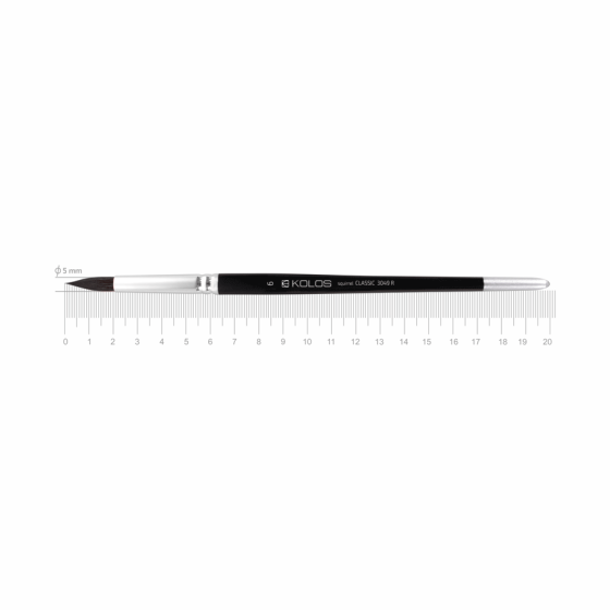 Пензель білка кругла Classic 3049R № 6 коротка ручка KOLOS Київ