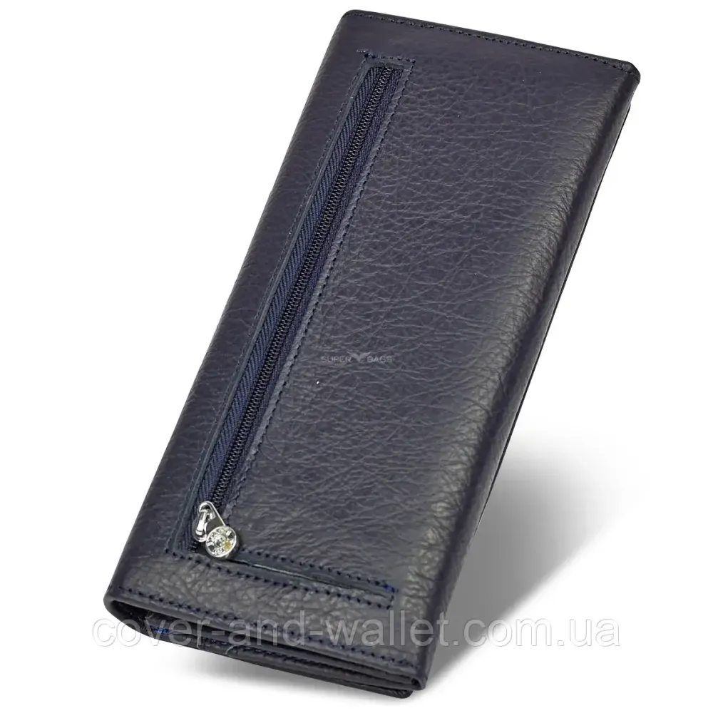 Женский кожаный кошелек на много карточек фиолетого цвета Boston B233 Синий Киев - изображение 2