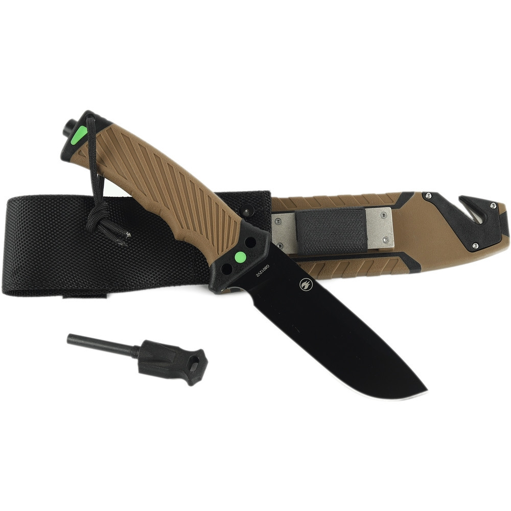 Нож Ganzo G8012V2-DY коричневый (G8012V2-DY) с паракордом Киев - изображение 2