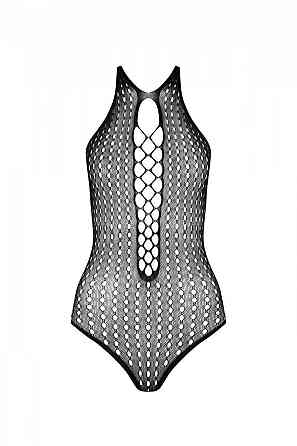 Бодістокінг з декольте Passion BS088 black, імітація корсетної шнурівки Sex Aura Київ