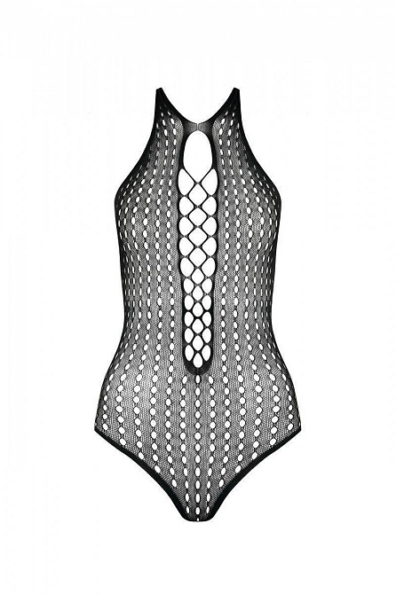 Бодістокінг з декольте Passion BS088 black, імітація корсетної шнурівки Sex Aura Київ - фото 6