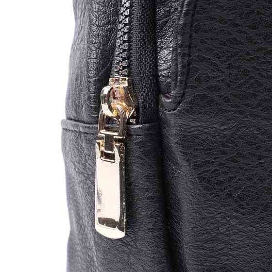 Сумка для жінок через плече з екошкіри з акцентом на текстильну лямку Vintage 22781 Чорний Київ