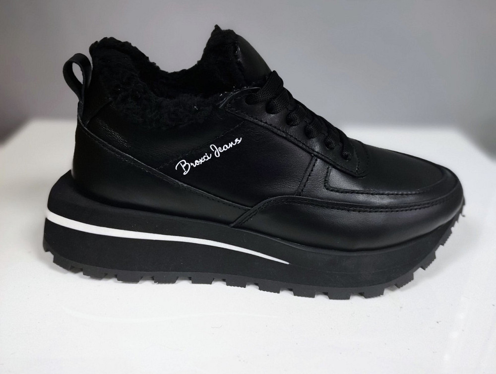 Broxci Кросівки жіночі BROXCI LA чорні (зима, шкіра натуральна) (5209) лише 37р. 37 Коломия - фото 1