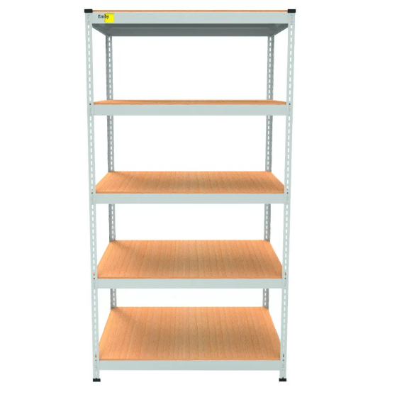 Металевий стелаж Emby Light Series (розмір 1800х900x450мм) 5 полиць ДСП до 100кг Білий Київ