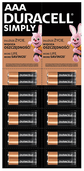 Батарейка Duracell LR03 MN2400 уп.1х2 шт. відривна (плакат 2х10) (6768608) Київ - фото 1