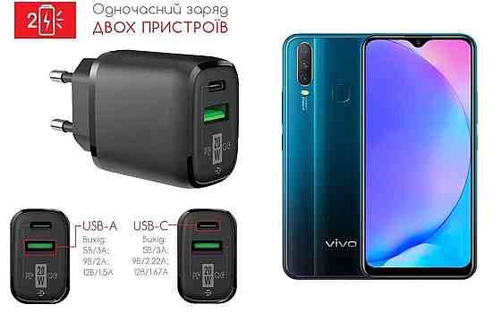 Сетевое зарядное устройство для VIVO Y17, 20W 3A, Quick Charge 3.0 Киев