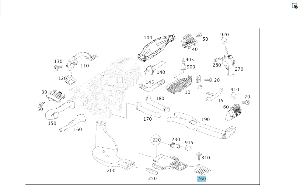 Mercedes-Benz  A2218310136 7E94 Решітка вентиляції ніг заднього лівого пасажира сіра CL C216 S-class short W221 S-class long V221 Одеса - фото 2