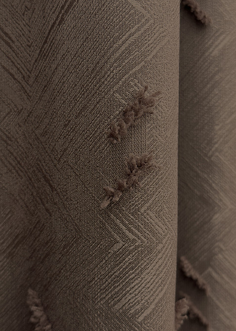 Комплект штор VR-Textil Лен Букле № 1891ш Коричневый 100х290 см 2 шт (31-0082) Киев - изображение 7