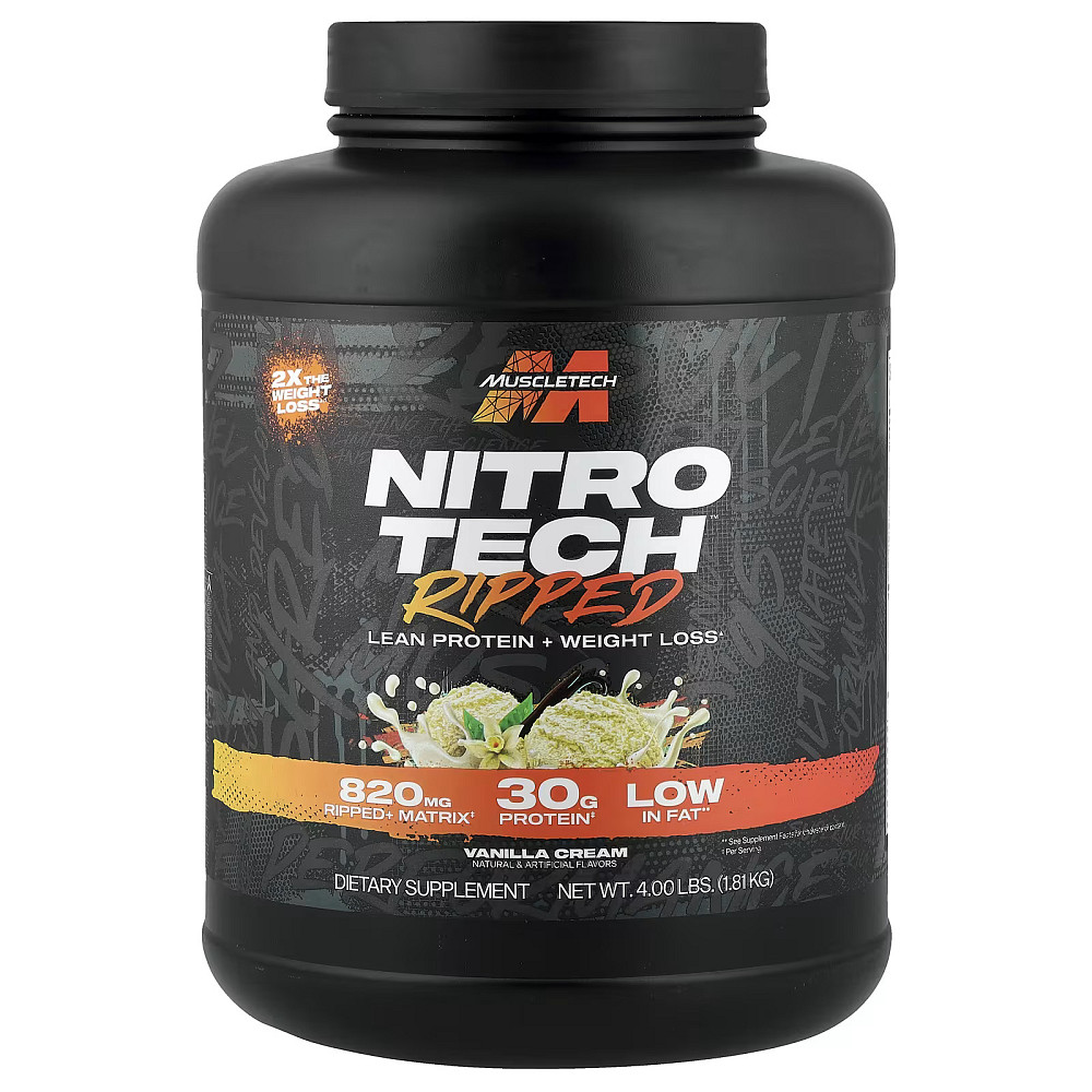Протеїн MuscleTech Nitro-Tech Ripped Lean Protein + Weight Loss 1820 g (French Vanilla Swirl) Луцьк - фото 1